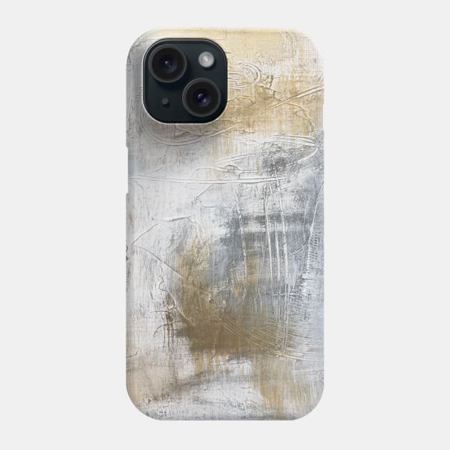 Gold And Grey Textures A4 Phone Case by Jean Plout Designs