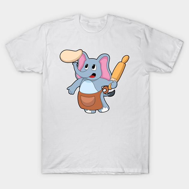 Discover Elephant as Cook with Rolling pin & Dough - Cook - T-Shirt