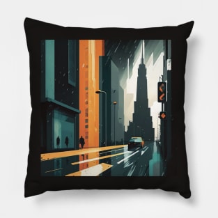 Stylized Cityscape Pillow