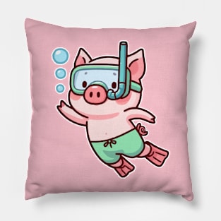 Cute pig Snorkeling Pillow