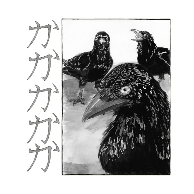 Menacing Crow Gang (Front Print) by Crowmander