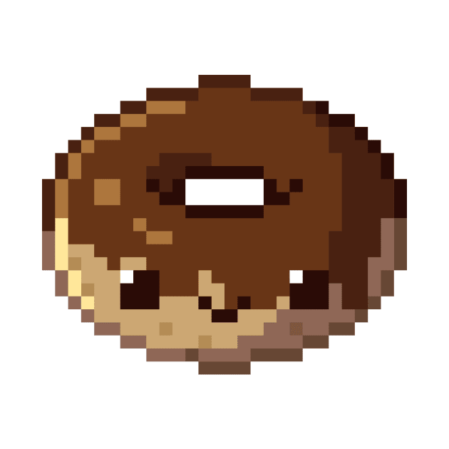 Kawaii pixel chocolate donut by kasumiblu