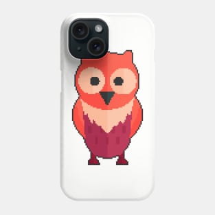 Mystical Nocturne: Pixel Art Owl Design for Fashionable Attire Phone Case