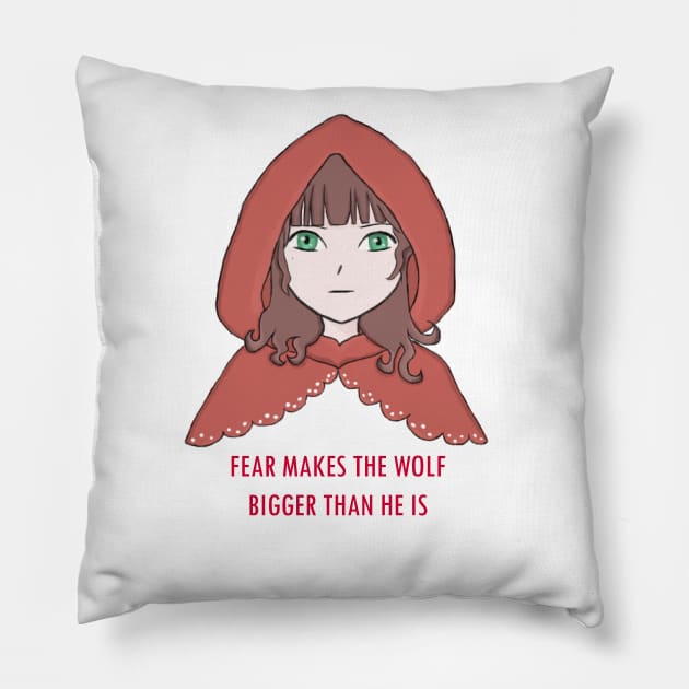Fear Makes the Wolf Bigger Than He Is Pillow by Elina145
