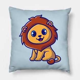 Cute Baby Lion Sitting Cartoon Pillow