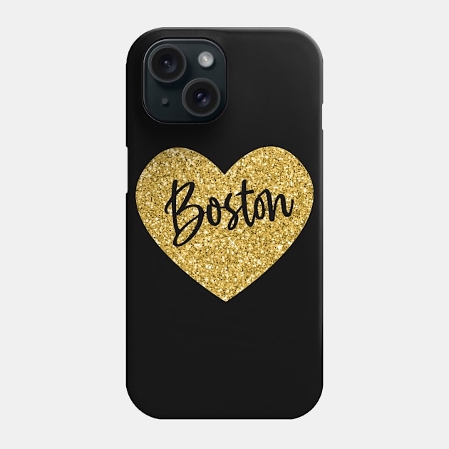 I Love Boston Massachusetts USA Phone Case by JKFDesigns