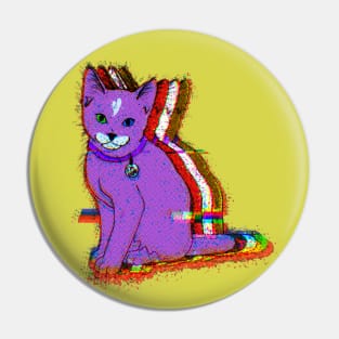 Glitched Digi Kitty Pin