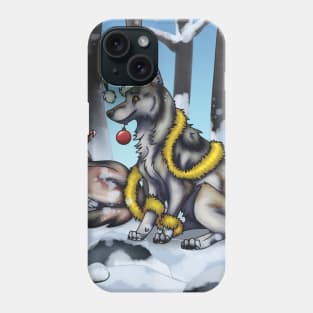 Holiday Wolves Scene Phone Case