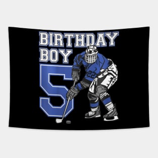 Kids 5 Year Old Ice Hockey Themed Birthday Party 5Th Boy Tapestry