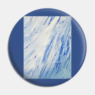 Blue and white sweeping clouds, wave Pin