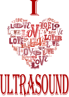 I Love Ultrasound Vintage Heart Magnet