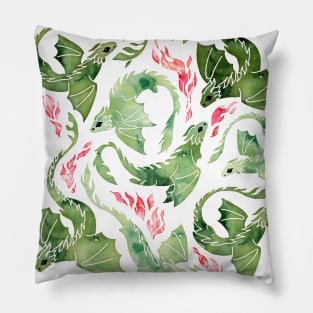 Dragon fire green Pillow