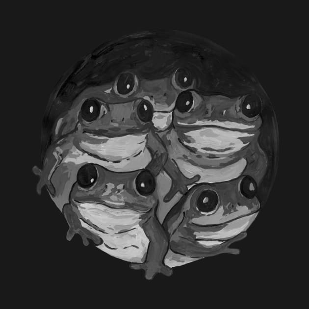 Black and white frog by deadblackpony