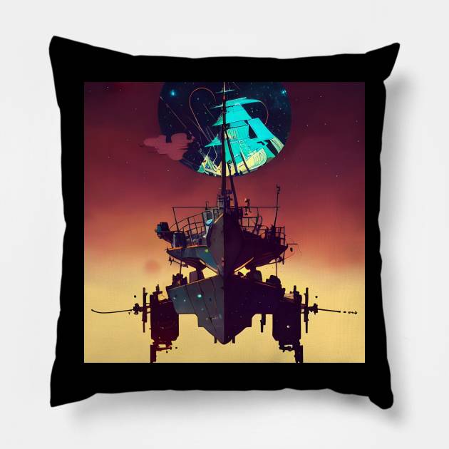 Flying warship Pillow by Mew-Beans