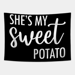 She's My Sweet Potato I Yam Thanksgiving Family and Couple Tapestry