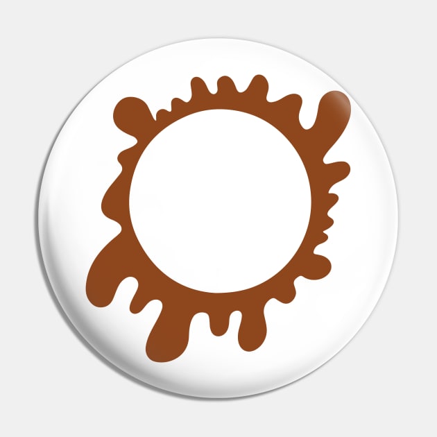 Cup of Joe Coffee Splatter Brown Pin by Squeeb Creative