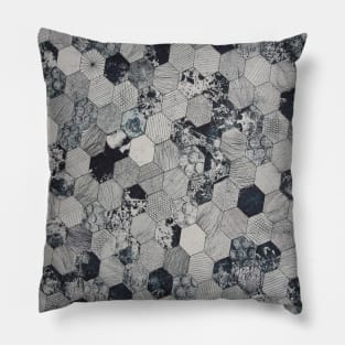 Grey And Black Hive Pattern Pillow