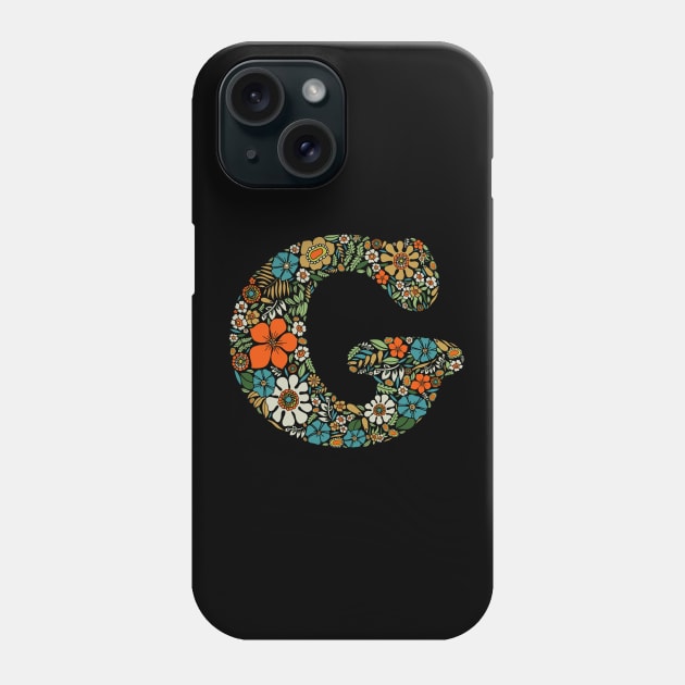 Hippie Floral Letter G Phone Case by zeljkica