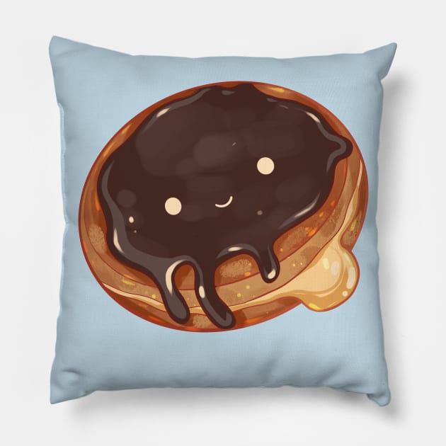 Boston Cream Pie Donut Pillow by Claire Lin