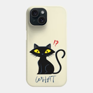 Cat What - Murderous Black Cat Halloween Phone Case