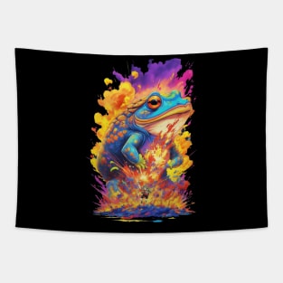 Color splash toad nature and animal lovers cute animals pretty colors Tapestry