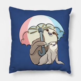 Trans Umbrella Sloth & Baby Pillow