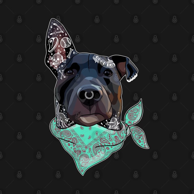 Cool dog with tattoos by X-TrashPanda