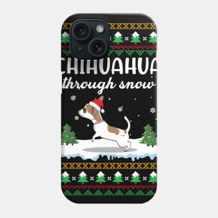 Chihuahua Through Snow Funny Christmas Costume Phone Case