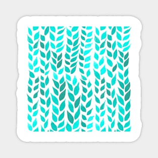 Simple Watercolor Leaves -  Mint Green - Transparent Magnet