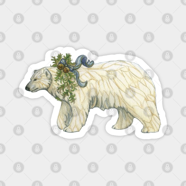 Winter Bear, White Magnet by AmberStone