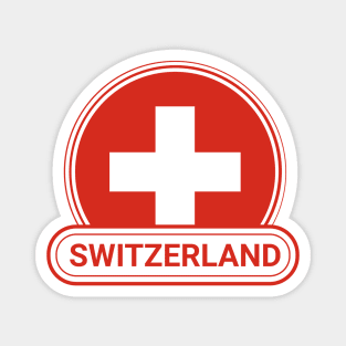 Switzerland Country Badge - Switzerland Flag Magnet