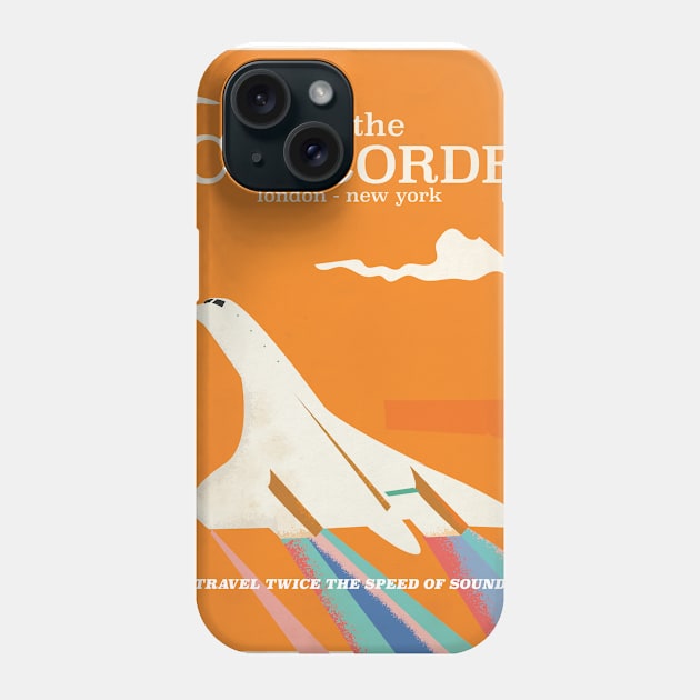 Fly the Concorde vintage travel poster Phone Case by nickemporium1