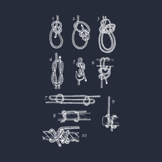 Nautical knots Navy Crewneck Sweatshirt TeePublic