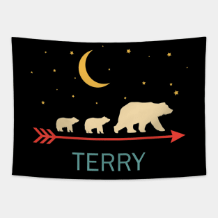 Terry Name Gift Personalized Mama Bear With 2 Cubs Tapestry