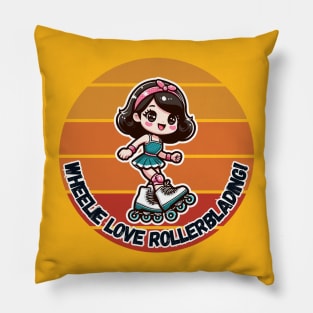 Wheelie love rollerblading! Pillow