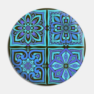 Moroccan Tiles - cornflower blue Pin