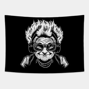Punk Rock Granny Tapestry