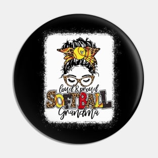 Softball Grandma Messy Bun Shirt Softball Grandma Pin