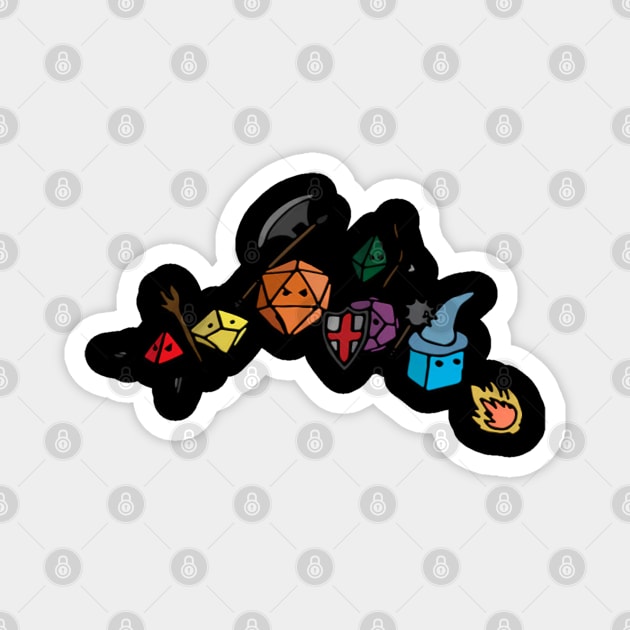 Dice Party Sketch Magnet by Ink Lines