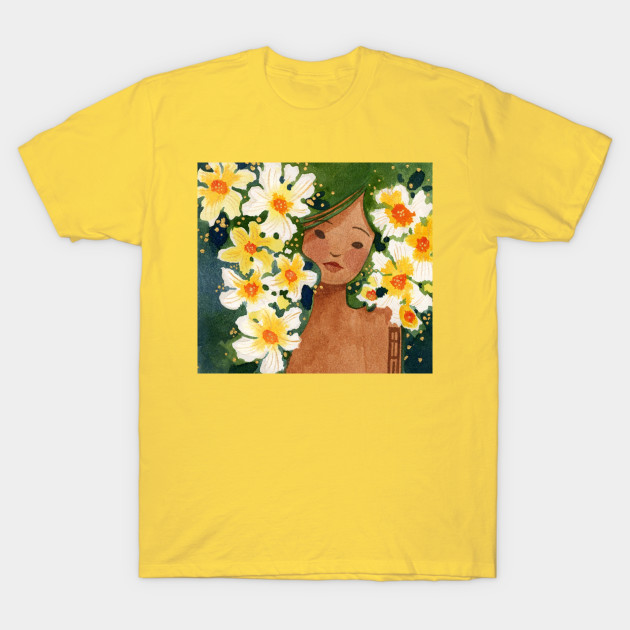 White and Yellow Flowers - Spring - T-Shirt