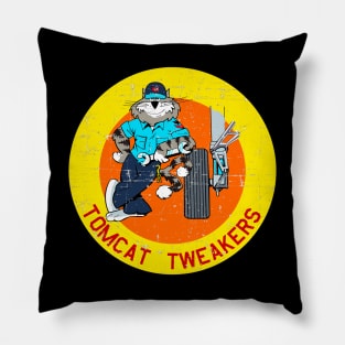 F-14 Tomcat - Tomcat Tweakers - Grunge Style Pillow