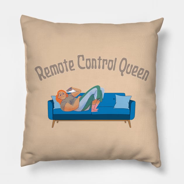 Remote Control Queen, Mothers Day, Funny Gift Pillow by Peacock-Design