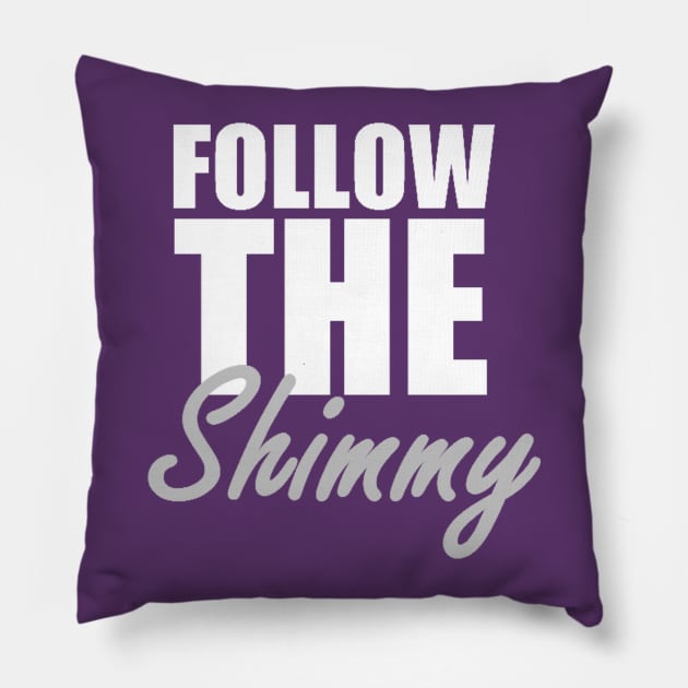 Follow the Shimmy in White Pillow by Aleedra