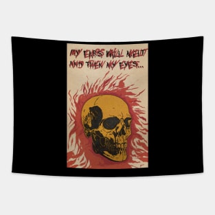 Skull on Flame Tapestry