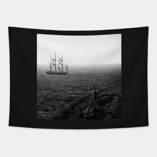 Le Belem devant Saint-Mathieu Tapestry by rollier