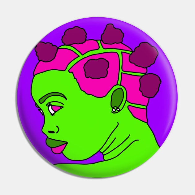 Pink Bantu Pin by SolKym Studios 