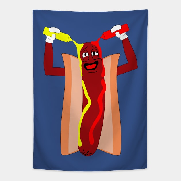 A Hotdog in Paradise Tapestry by Rubynibur