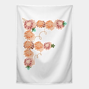 Letter F Floral Tapestry