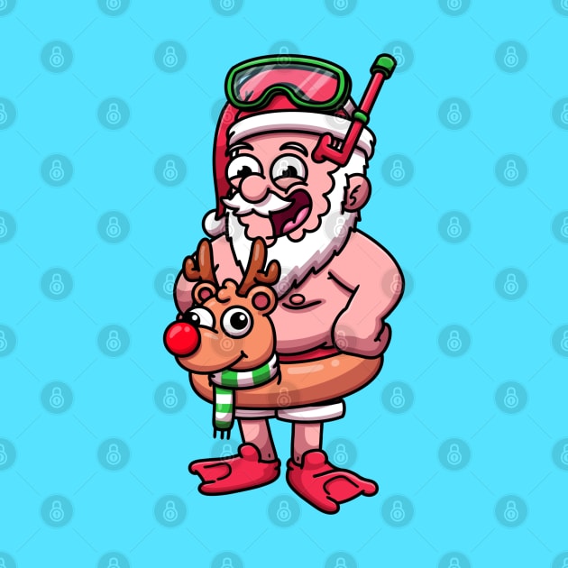 Fat Santa In Scuba Outfit by TheMaskedTooner