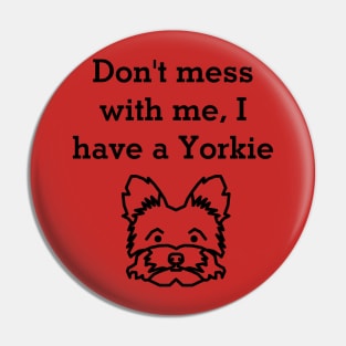 Yorkie flex (blk text) Pin